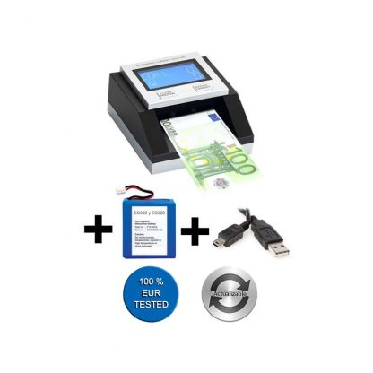 Detector de Billetes Falsos EC350 EURO + Batería + Cable USB